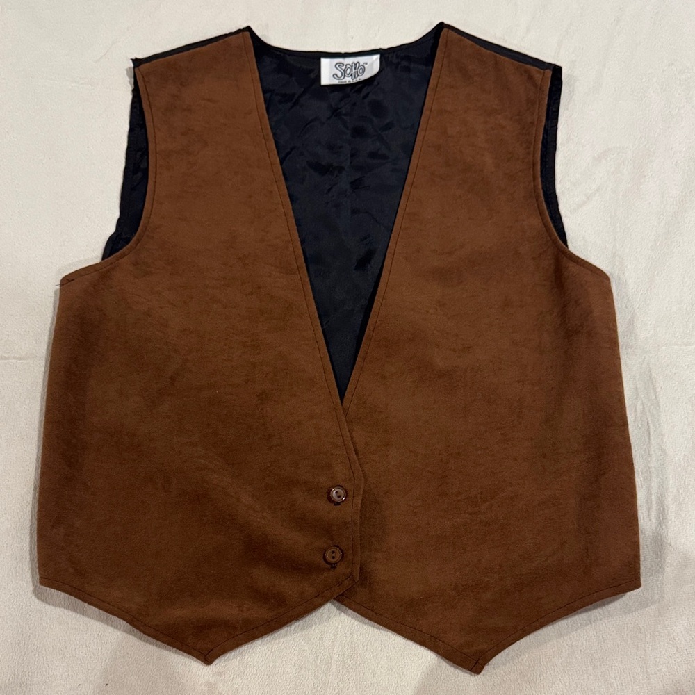 Soho Brown Suede Vest with Black Lining